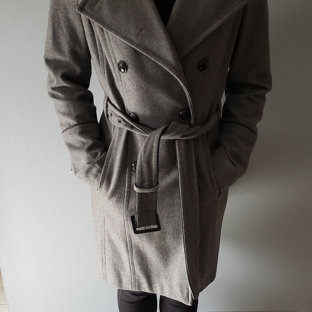 Express Grey Wool Coat